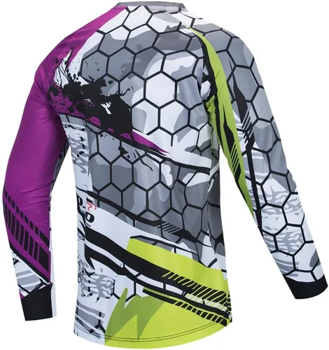Vista 22 de Hotlion Camiseta de ciclismo para hombre, manga larga, MTB Motocross, ropa de carreras todoterreno