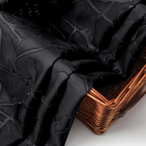Vista 6 de OVZME Anji Clip Voile Sheer Tiers RD 2X30X36 Negro