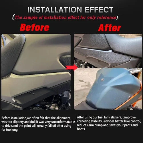 Vista 4 de Moto - Adhesivos antideslizantes para depósito de combustible, adhesivo protector para rodillas, agarre de tracción compatible con YZF-R6 2008 2009