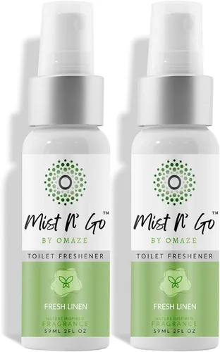 Vista 55 de Mist N' Go by Omaze - Aerosol de Baño de Viaje para Inodoro Eliminador de Olores - Aerosol de Inodoro de Viaje para Ambientador de Aire de Baño