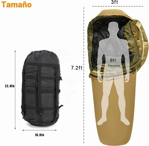 Vista 6 de MT Sistema de sacos de dormir modulares militares del ejército, múltiples capas con cubierta Bivy para todas las estaciones, bosque/multicámara