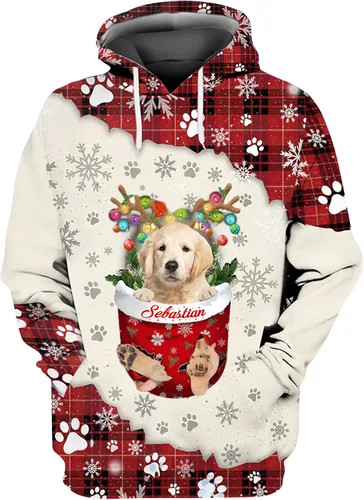 Vista 22 de Sudadera con capucha 3D personalizada para perro, diseño de perro con nombre personalizado, sudadera con capucha de perro de amor, camisa de perro