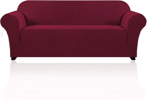 Vista 59 de PrinceDeco Funda elástica para sofá de 3 cojines, funda de sofá de tela jacquard de elastano de 1 pieza, funda universal antideslizante, protector