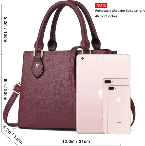 Vista 5 de CHICAROUSAL Monederos y bolsos de mano para mujeres, bolsos cruzados de cuero para mujeres, bolso de hombro tipo tote para mujeres