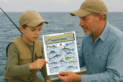 Vista 3 de Saltwater Fish Identification Chart #1 - Waterproof Quick Reference Fishing Guide - Species ID + Fishing Methods