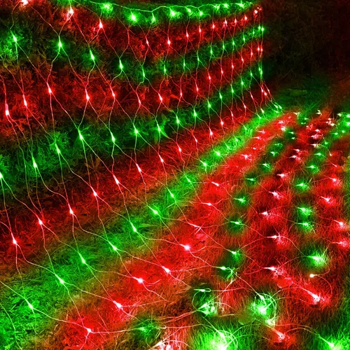 Vista 9 de kemooie 198 luces LED de red de Navidad, 9.8 pies x 6.6 pies, luces de malla enchufables, conectables, 8 modos de parpadeo, luces de cadena