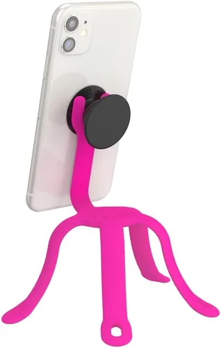Vista 12 de PopSockets Soporte y soporte flexible para teléfono, soporte de trípode para teléfono, soporte universal para dispositivo - negro pequeño