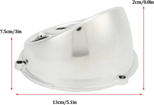 Vista 4 de Keenso Cubierta de ventilador cromada Tapa de cuchara de aire, Cubierta de cuchara cromada ABS QY‑20211061 Reemplazo para GY6 125cc 150cc Scooter