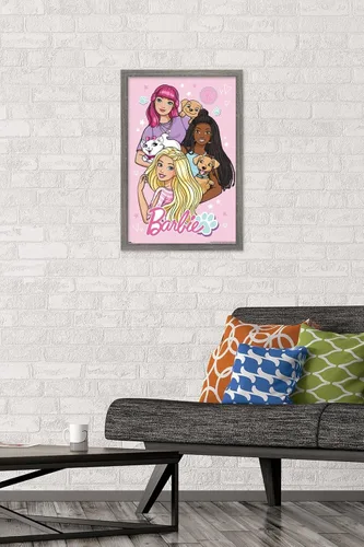 Vista 2 de Trends International Mattel Barbie - Bonito póster de pared, 22.4 pulgadas de largo x 14.7 pulgadas, versión enmarcada en madera de granero