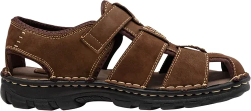 Vista 4 de Jousen Sandalias de cuero para hombre, sandalias de playa con punta abierta, sandalias deportivas de verano al aire libre