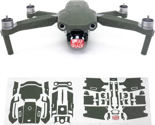 Vista 13 de Wrapgrade Unidad Principal Skin Compatible con DJI Mavic Air 2 (Airforce Silver)