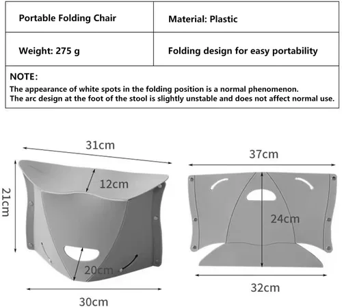 Vista 2 de Wind Tour Taburete plegable portátil Silla de plástico para acampar al aire libre Taburete corto de papel ultrafino utilizado como cesta de compras