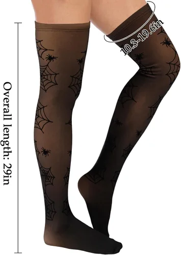 Vista 2 de Calcetines altos con forro polar para mujer, falsos translúcidos, flocados, cálidos, de felpa, gruesos, sobre la rodilla, calentadores de piernas