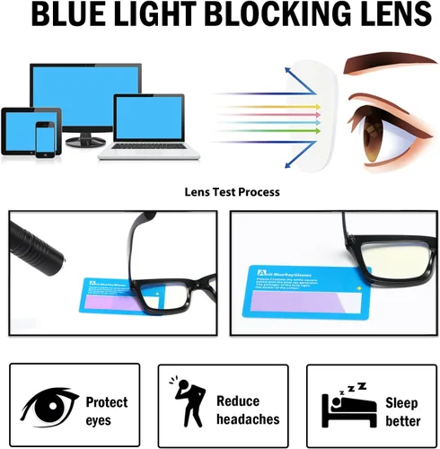 Vista 6 de Reading Glasses for Women Men Blue Light Blocking Readers