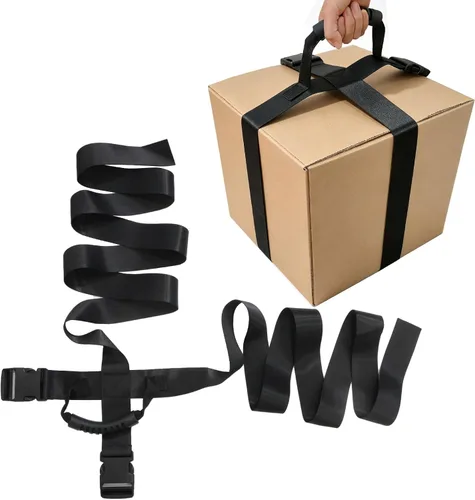 Vista 15 de 5 piezas de correas de amarre negras de nylon de 1" x 39.37" (3.28 pies) Correas ajustables con hebillas de bloqueo de leva de alta resistencia Negro