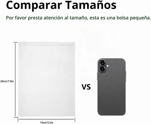Vista 2 de Pequeña bolsa de embalaje esmerilada, 50 bolsas de plástico transparente de 5.5 x 7.9 pulgadas, bolsas de polietileno transparente con cierre de 3