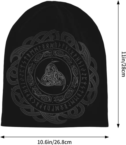 Vista 6 de Vikings Norse Runes - Gorro de invierno de punto suave para adultos al aire libre