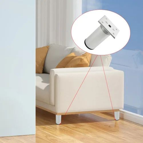 Vista 5 de TOVOT 4 patas redondas de 3 pulgadas para muebles, patas de sofá de aleación de aluminio, patas de metal resistentes para muebles, gabinetes y sofás