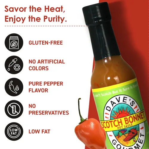 Vista 3 de Dave's Gourmet The Slow Burn Bundle - Scotch Bonnet, Hurtin Habanero y Crazy Caribbean, botellas de salsa picante de 5 onzas (paquete variado de 3)