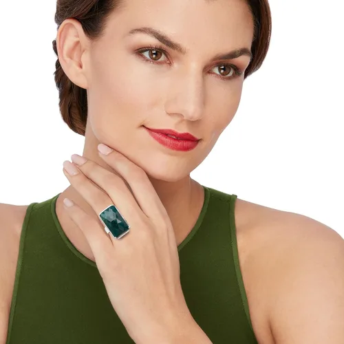 Vista 2 de Ross-Simons 20.00 Carat Emerald Ring in Sterling Silver