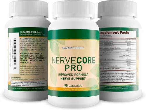 Vista 4 de Nerve Core Pro - Nuestro mejor suplemento de reparación de nervios de melena de león con vitamina B12 - Suplemento de reparación de daños