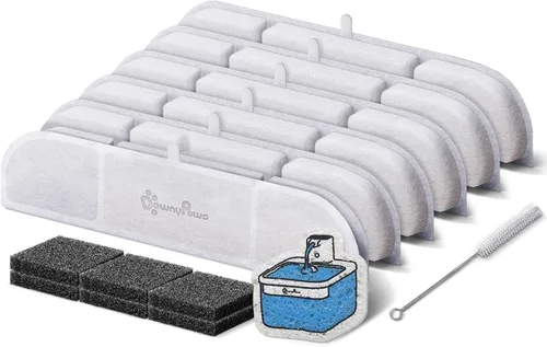 Vista 6 de DownyPaws Paquete de 6 filtros de repuesto para fuente de agua para gatos con pilas DPWFP6, juego de filtros de repuesto de 3 meses