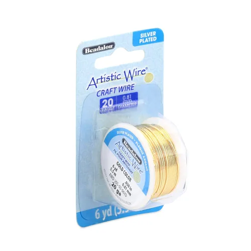 Vista 31 de Artistic Wire, alambre para manualidades de calibre 18, resistente a las manchas, color cobre envejecido en color latón antiguo, 4 yardas