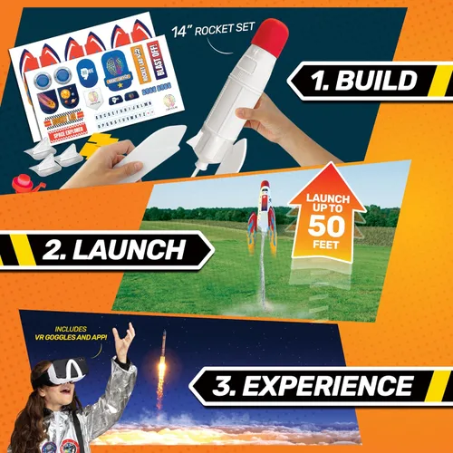 Vista 3 de Abacus Brands Bill Nye's Science Squad: Rocket Lab VR - Kit de ciencia para niños de realidad virtual, libro y juego de actividades de aprendizaje