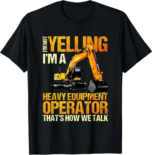 Vista 11 de Camiseta de la retroexcavadora de la construcción del operador del equipo pesado Asphalt Grey