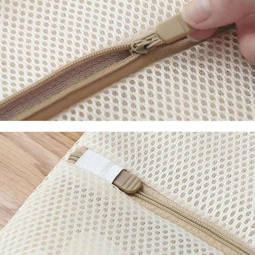Vista 7 de FOYERNUAGE - Bolsas de malla para ropa delicada con cremallera de bloqueo automático, bolsa de lavandería tridimensional, bolsa de malla de 12 x 16