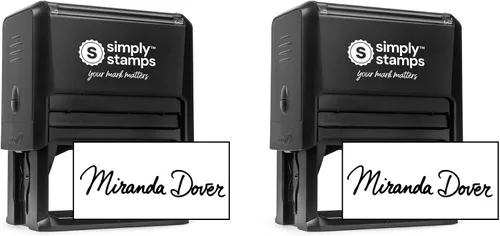 Vista 26 de Sello de firma personalizada - Insignia personalizada - Autoentintado - ¡Tu elección de 7 colores de tinta! (1, Grande)