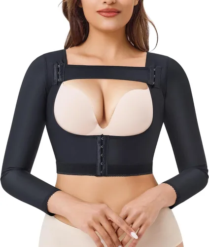 Vista 7 de LANCS Mangas de compresión postquirúrgica para mujer, parte superior del brazo, chaleco corrector de postura, faja moldeadora