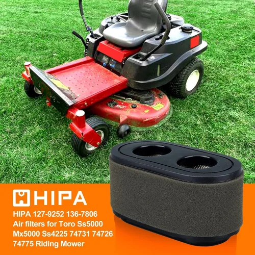 Vista 2 de Hipa 127-9252 136-7806 SS5000 Filtro de aire para cortacésped Toro Timecutter de 42 pulgadas y 50 pulgadas SW5000 SW4200 SS4250 Partes 74731 74726