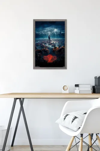 Vista 6 de Trends International Netflix Stranger Things: Season 2 - Póster de pared de calabazas, 14.725 x 22.375 pulgadas, versión enmarcada de madera