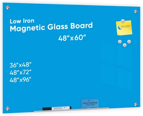 Vista 29 de Fab Glass and Mirror - Pizarrón magnético de vidrio con borrador, Negro
