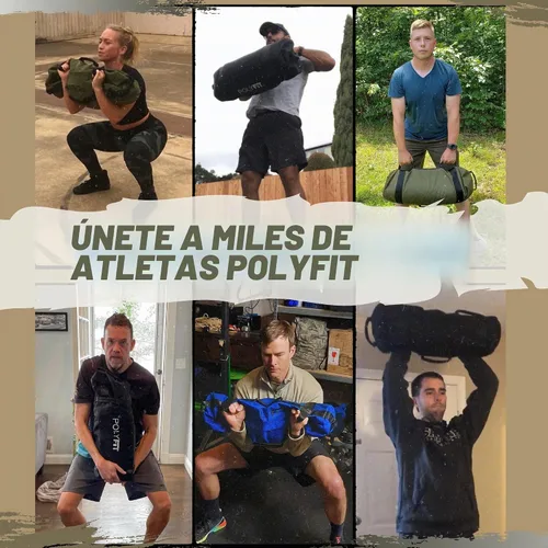 Vista 6 de Polyfit Classic Sandbag - Bolsa de arena de entrenamiento con 8 asas de Negro
