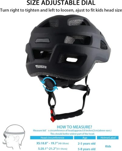 Vista 3 de Casco de bicicleta para niños de 1 a 8 años, cascos ajustables para niños y niñas, casco ligero para niños, ciclismo, scooter, deportivo, 18.9-21.3