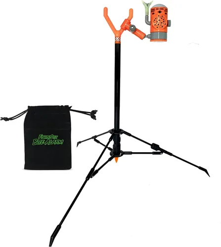 Vista 9 de FISHIN' STIX - Kit listo para pescar, incluye soporte para caña de 30 pulgadas, trípode de soporte todo terreno y alarma de mordida