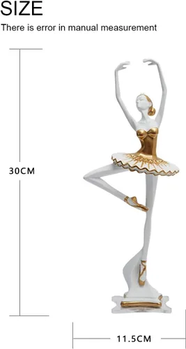 Vista 4 de HAUCOZE Estatua de bailarina de bailarina, escultura de yoga, decoración moderna del hogar, regalo para sala de estar, oficina, poliresina, 12