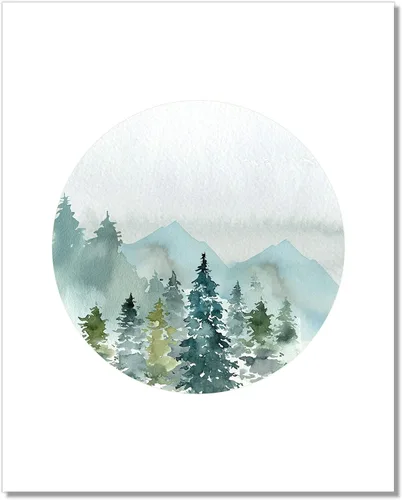 Vista 8 de Forest Landscape Art Prints - Nature Wall Decor - 8x10 - Set of 3 - Unframed