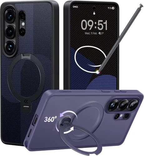 Vista 14 de CASEKOO - Carcasa para Samsung Galaxy S26 Ultra, 360 Spin Stand Fit for MagSafe, 18FT MIL-STD Protection, Shockproof Invisible Ring Holder Matte