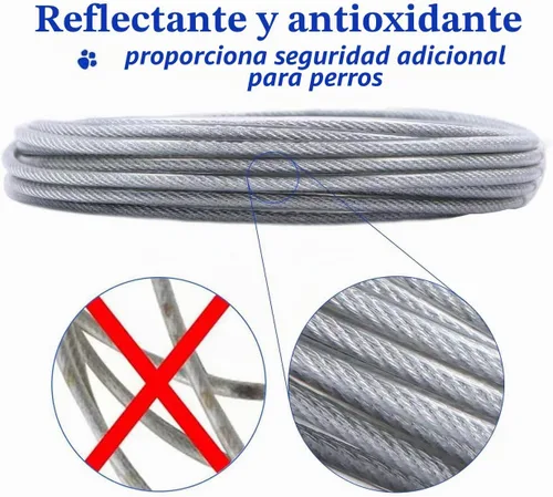 Vista 5 de Cable de amarre para perros de hasta 125/250 libras, correa y cadenas de 10/20/30/50 pies de largo, cable de pasillo para perros pequeños y grandes