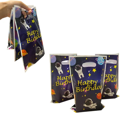 Vista 4 de 30 bolsas de golosinas para el espacio exterior, bolsas de dulces con temática espacial para suministros de fiesta de cumpleaños de niños