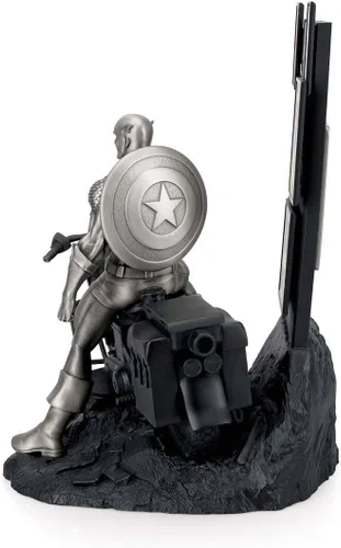 Vista 3 de Royal Selangor Figura de peltre del Capitán América de edición limitada Origins, estatua coleccionable de Marvel, regalo Plata