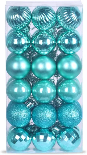 Vista 127 de Esferas pequeñas de Navidad de bronce y dorado de 1.6 pulgadas, adornos para decoración de árbol de Navidad, bolas colgantes inastillables