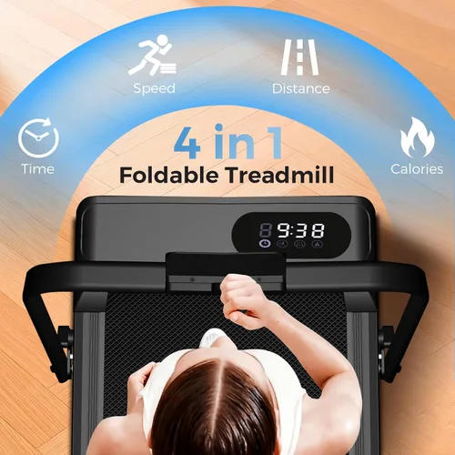 Vista 5 de Walking Pad with Incline, 2.5HP Walking Pad Treadmill, 3 in 1 Portable Under Desk Treadmills for Home Small Space, Foldable Folding Home Treadmill