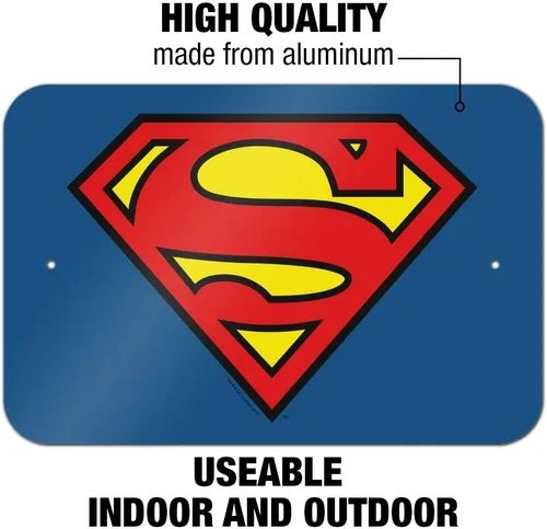 Vista 2 de GRAPHICS & MORE Letrero de Superman Classic S Shield Logo Home Business Office