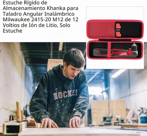 Vista 4 de khanka Estuche de almacenamiento rígido de repuesto para taladro de ángulo recto inalámbrico Milwaukee 2415-20 M12 de iones de litio de 12