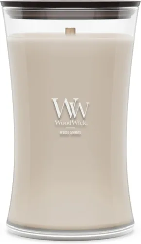 Vista 18 de WoodWick Santal Myrrh - Vela grande en frasco con forma de reloj de arena, cera de mezcla de soya prémium, mecha de madera Pluswick Innovation