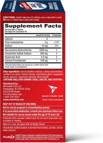 Vista 8 de Suplemento avanzado Move Free para articulaciones de triple fuerza con glucosamina, condroitina y ácido hialurónico, 11873, 1, 1